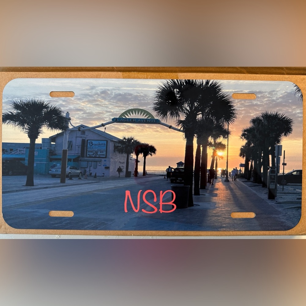 NSB Breakers Sunrise license plate with sea turtle mounting screws